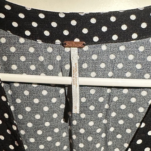 Free People Black and White Polka Dot Blouse - Picture 3 of 4